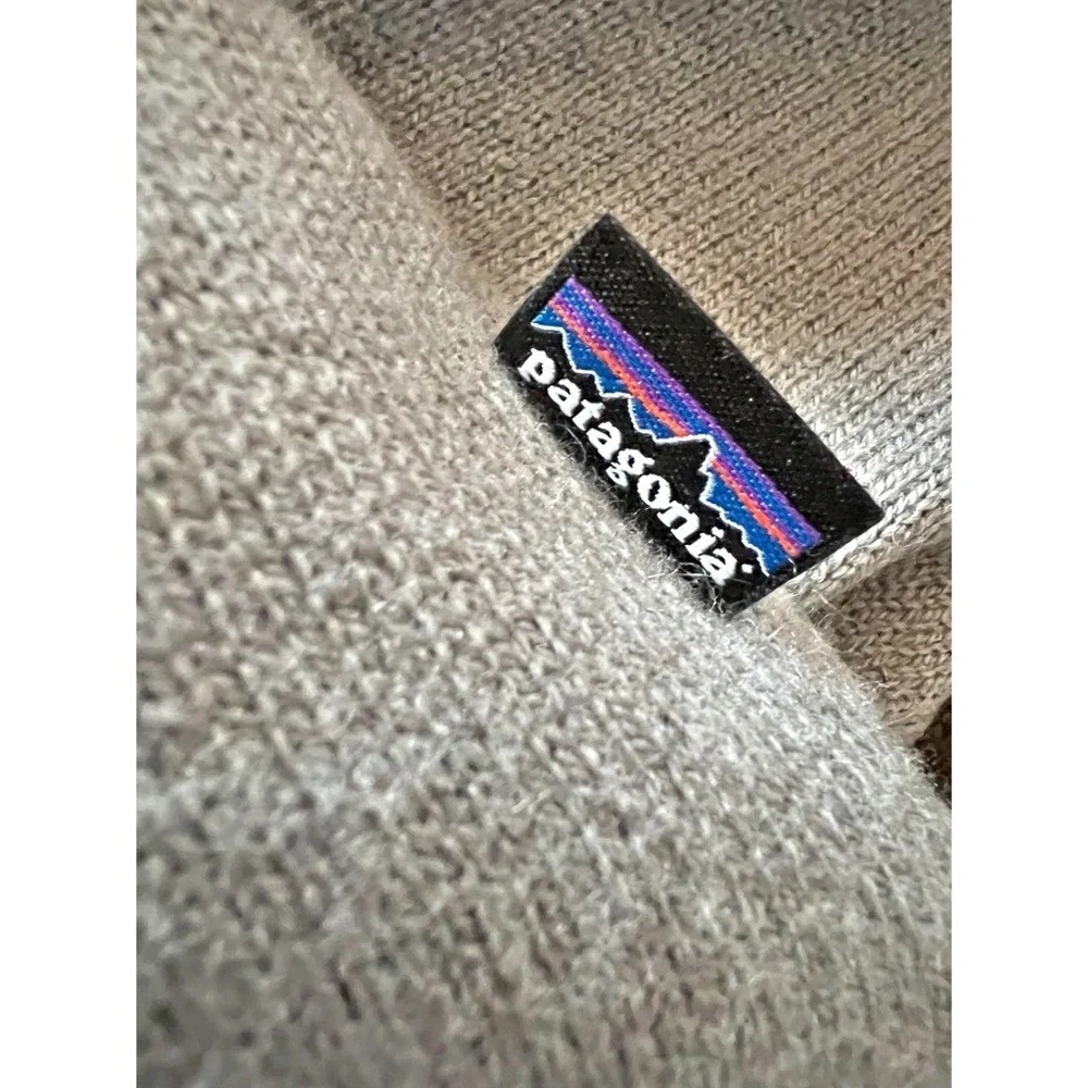 Patagonia Men’s Lambswool 1/4-Zip Grey Pullover Sweater Size Large